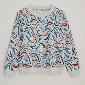 Seasalt Cornwall Womens Sweatshirt Gray Bright Wave Sz 10 US Medium Organic Top